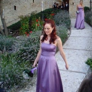 Lavender Strapless  Gown w Cape Prom Bridesmaid size 4